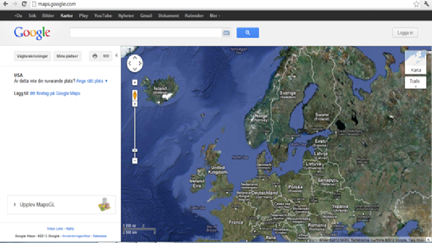 Google Maps Start Page